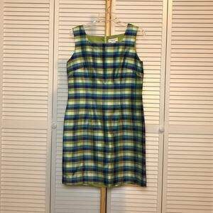 Pure & Simple Silk Vintage Square Neck Sleeveless Sheath Dress 8